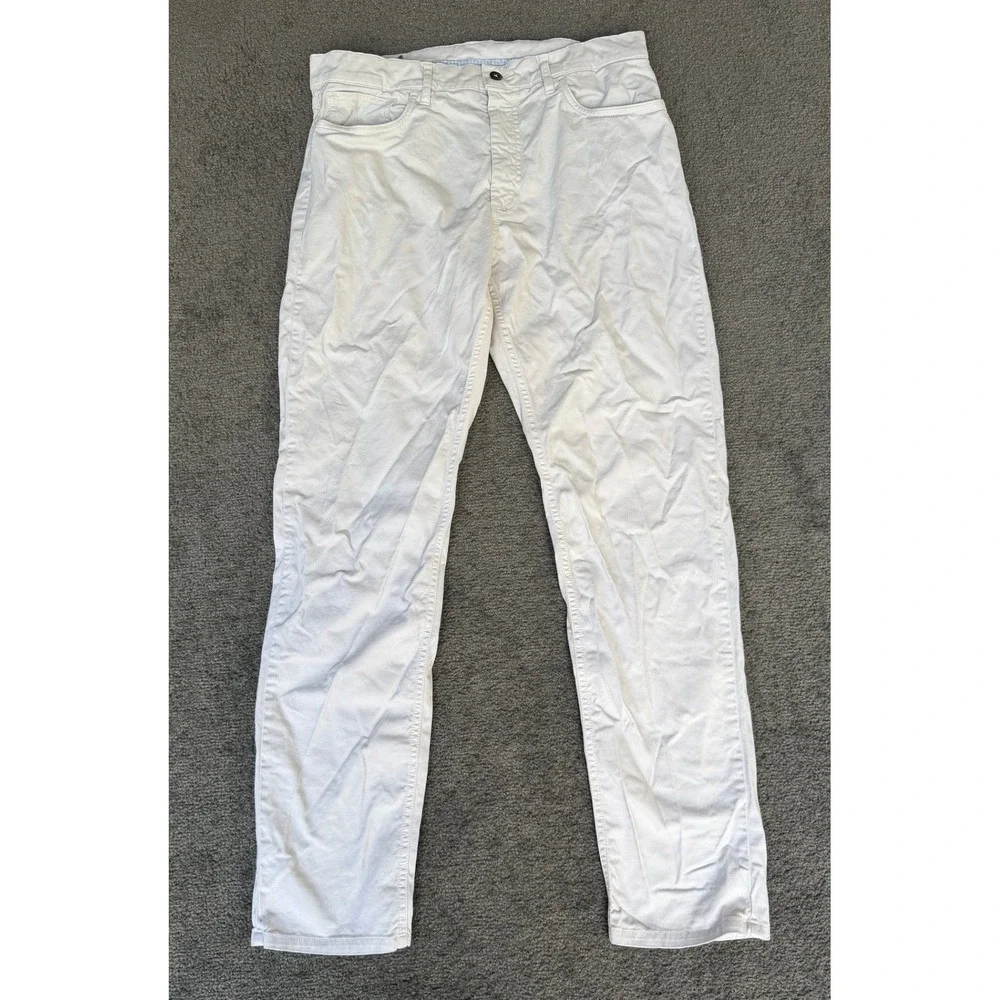 J.McLaughlin Mens Italian Fabric Chino Pants Off White Stone Size 34 Straight